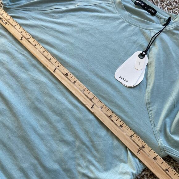 Prana Sol Searcher LS Crew Women's M Saltwater Standard Fit Thumbholes Rouching - Picture 9 of 10